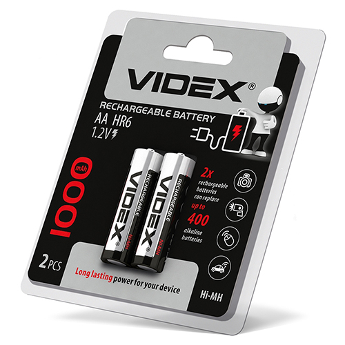 Акумулятор VIDEX Ni-MH R06 1000 mAh C2 23460