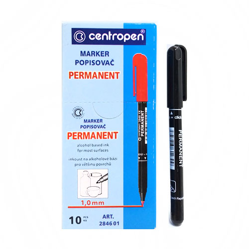Маркер тонкий Centropen №284601 Чорний (10шт/уп)