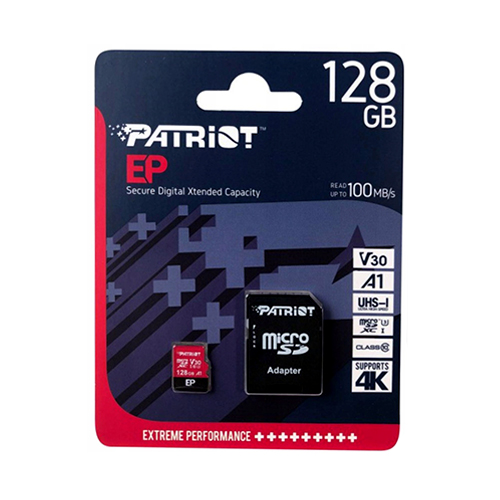 Карта пам'яті micro-SD 128 Gb Patriot EP + перех. SD (10 Class)