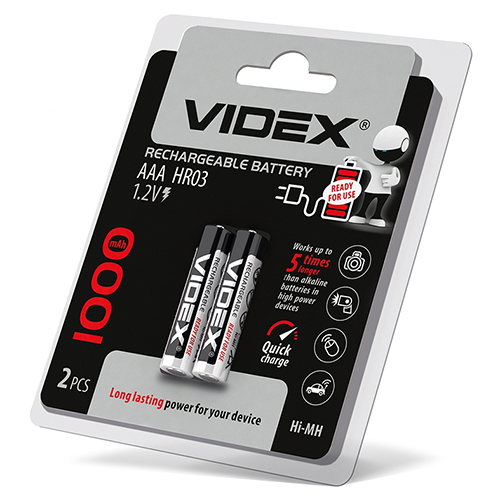 Акумулятор VIDEX Ni-MH R03 1000 mAh C2 23336