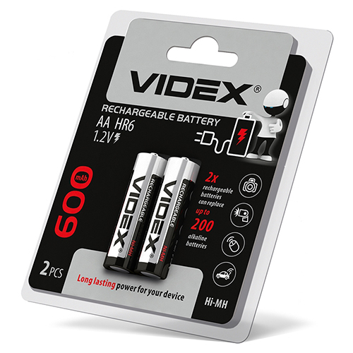 Акумулятор VIDEX Ni-MH R06  600 mAh C2 23338