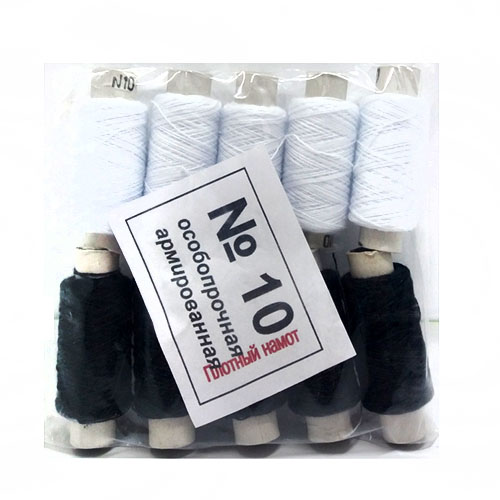 Нитки 10 Білі+чорні міцні (10шт/уп)