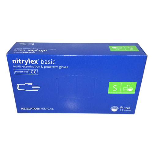 Рукавички гумові NITRYLEX Блакитні PF size S 100шт/50пар в уп