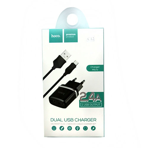МЗП HOCO  C12 2 USB/2.4A + microUSB (4114)