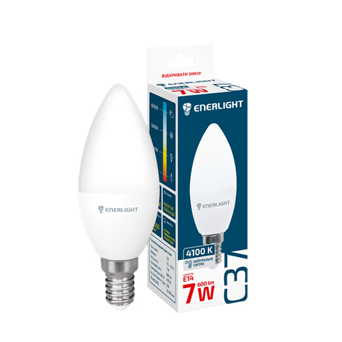 LED лампа ENERLIGHT С37 7Вт 4100K E14 (0167)