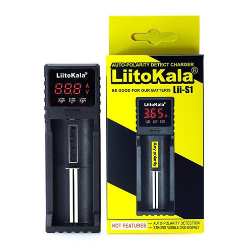 Зар. пристрій LiitoKala S1 /1 канал /1А/(Ni-Mh/Ni-Cd/Li-Ion/Li-Fe) + екран