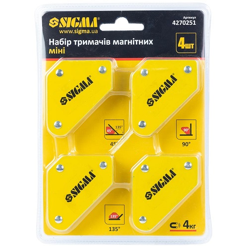 Набір магнітів для зварки Sigma міні 4кг 52×20×40×16×38мм (45