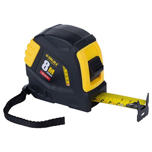 Рулетка Sigma обгумована 8м×25мм 3814741