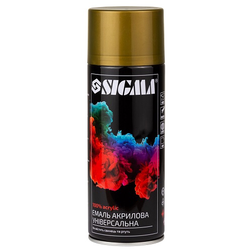 Емаль аерозольна акрилова Sigma 400мл RAL 1036 золотий глянець (2736851)