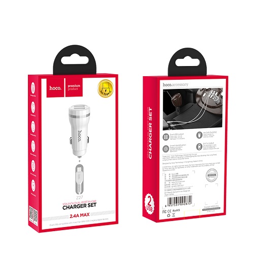 АЗП HOCO Z27 2.4А/2USB + кабель Type-C