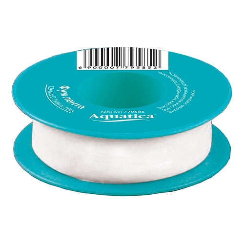Стрічка фторопластова (ФУМ) AQUATICA (0.1мм×12мм×10м) (779585)