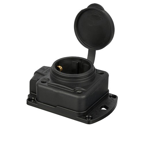 Колодка ERKA каучук 1 гніздо 6001-1 Чорна 16А З/З