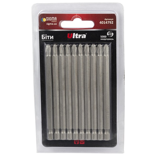Біти Ultra PH2×150мм ¼" 10шт S2 (блістер) (4014812)
