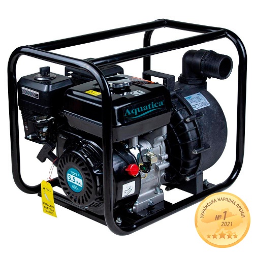Мотопомпа AQUATICA  7.5 к.с. Hmax 30м Qmax 38м³/год (4-х тактний) для агресивного середовища (772539)