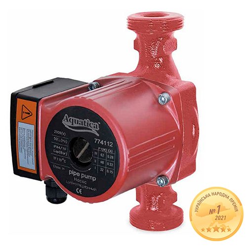 Насос Aquatica циркуляційний 100Вт Hmax 6м Qmax 75л/хв Ø2" 180мм + гайки Ø1¼"  (774134)