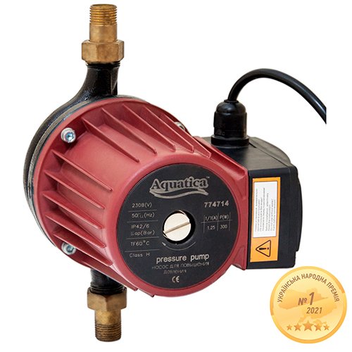 Насос Aquatica для підвищення тиску 270Вт Hmax 12м Qmax 47л/хв Ø¾" 195мм + гайки Ø½"  (774714)