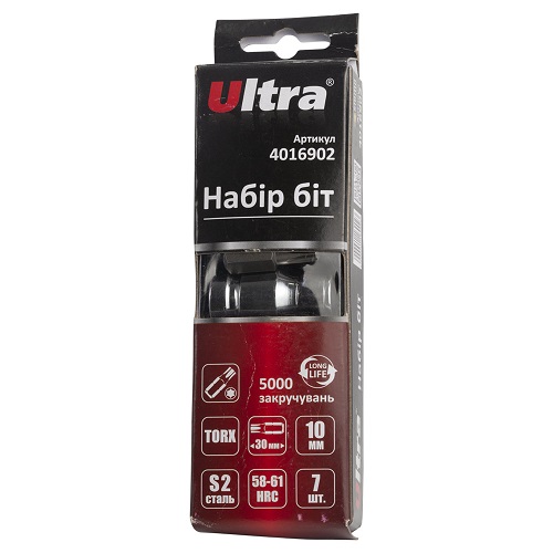 Набір біт Ultra TORX 10мм 7шт S2 (пласт кейс) (4016902)