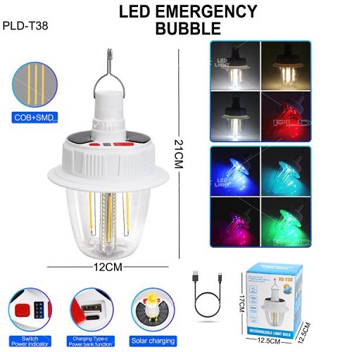 Ліхтарик ACCU Camping № T38-COB+SMD(RGB)