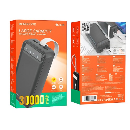 Зарядний пристрій Power Bank BOROFONE BJ14B 30000 mAh /2USB / Type-C 2.1A