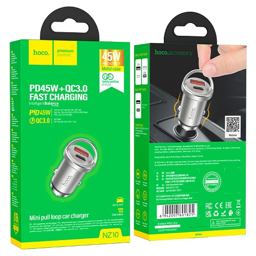 АЗП HOCO NZ10 PD45W+QC3.0 (1Type-C/1USB)