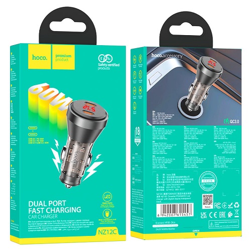 АЗП HOCO NZ12С PD60W (2Type-C)