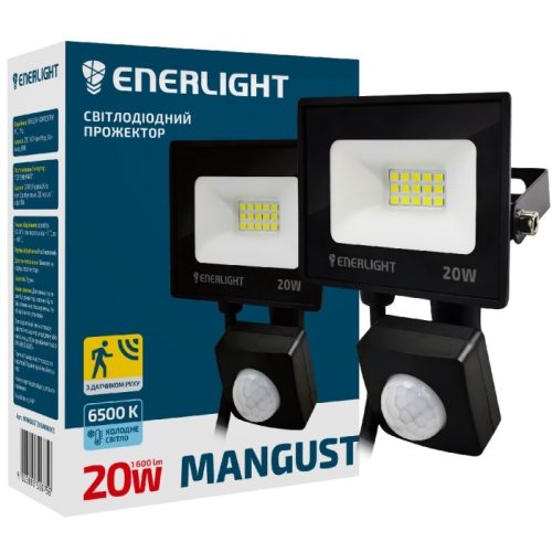 Прожектор ENERLIGHT Mangust  20Вт 6500К з датчиком руху (6756)