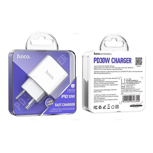 МЗП HOCO  C76A Pro PD (1Type-C/30W) без кабелю (6300)