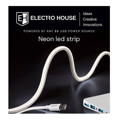 Стрічка LED ElectroHouse 10W 5V SMD2835 96 діодів нейтральний білий 4000К (серія Neon IP65) (1470)