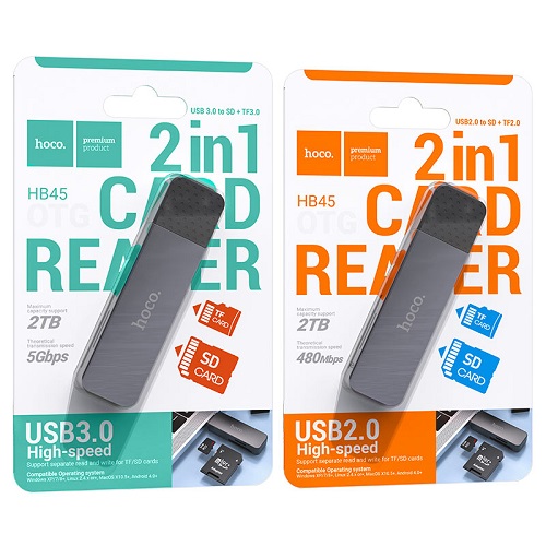 Картридер HOCO HB45 2-в-1 USB 2.0