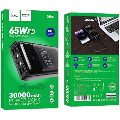 Зарядний пристрій Power Bank HOCO DB81 Apollo 30000 mAh 65W