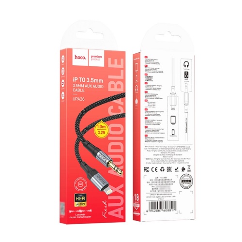 Кабель - перехідник HOCO UPA26 Lightning to Jack 3.5mm /1m