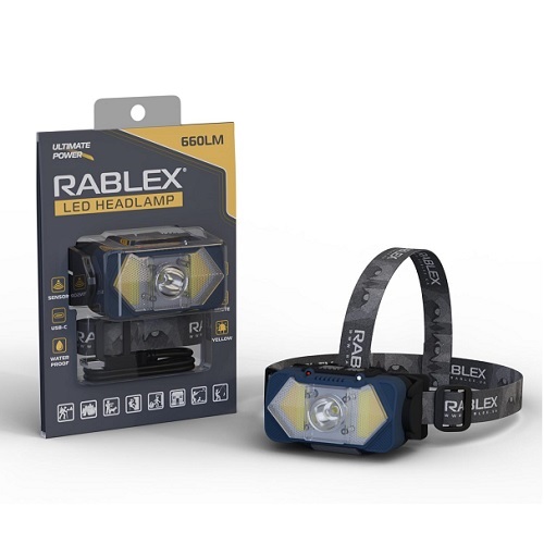 Ліхтарик налобний ACCU №Rablex RB964 (водонепронекний + white/red/yelow + Type-C)