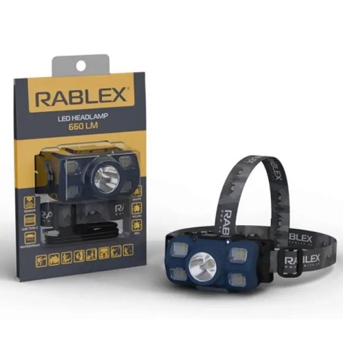 Ліхтарик налобний ACCU №Rablex RB963 (водонепронекний + white/red/yelow + Type-C)
