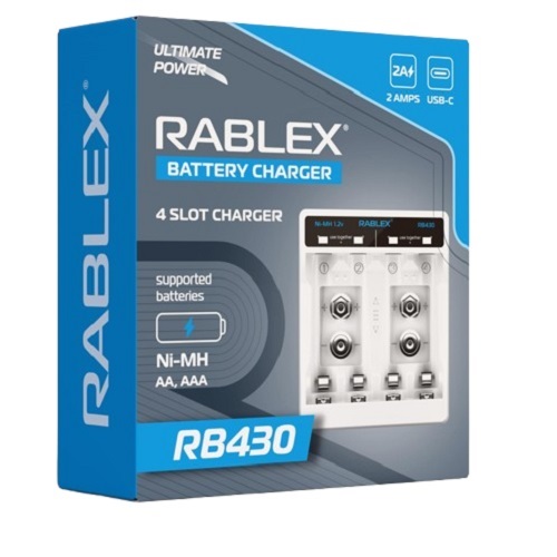 Зар. пристрій Rablex RB-430 4 канали (Ni-MH/Ni-Cd: AA/AAA/крона)