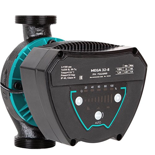 Насос Aquatica циркуляційний енергозберігаючий  6-90Вт Hmax 6м Qmax 92л/хв Ø1½" 180мм + гайки Ø1" (774071)