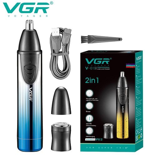 Тример для носа VGR V-619 (2 в 1 для носа та шейвер)