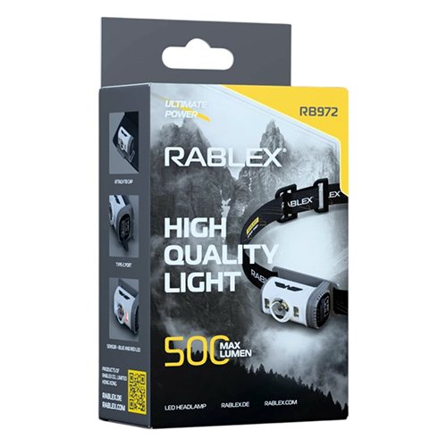 Ліхтарик налобний Rablex RB972 500Lm IP44 (White+Blue+RED) Sensor
