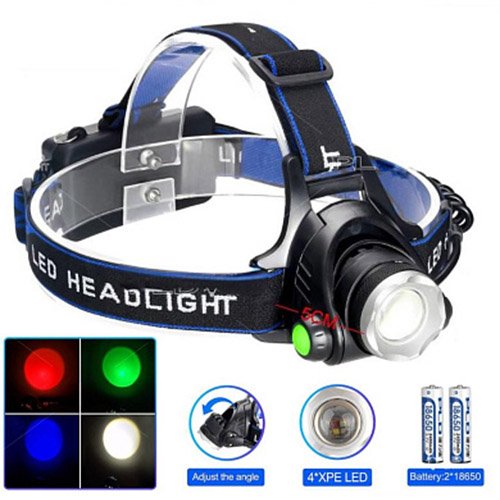 Ліхтарик налобний №PLD-V9-F-4XPE(RGB) (2x18650) Zoom