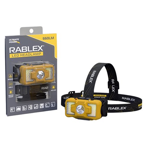 Ліхтарик налобний Rablex RB968 660Lm IP44 (White+Yellow+RED) Sensor