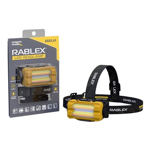 Ліхтарик налобний Rablex RB981 660Lm IP44 (White+Yellow+RED) Type-C