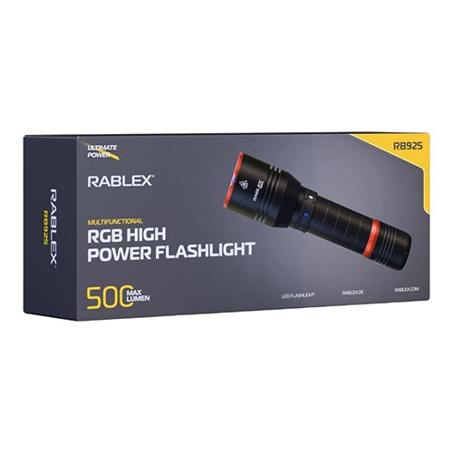 Ліхтарик Rablex RB925 500Lm (1x18650) Type-C (White+RED+Green+Blue)
