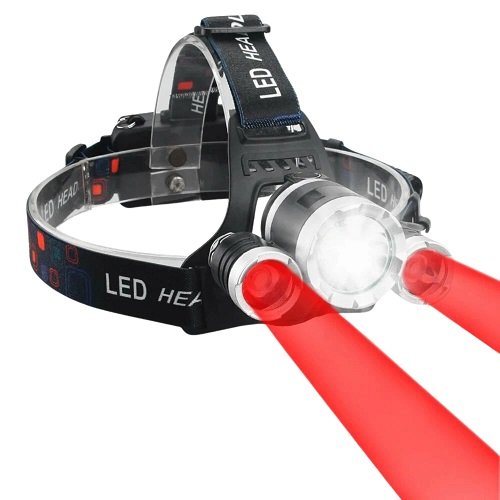 Ліхтарик налобний №3000+2XPE (2x18650) White+RED