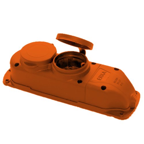 Колодка ERKA каучук 2 гнізда 6002-2 Помаранчева 16А З/З