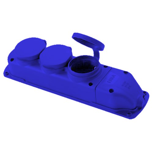 Колодка ERKA каучук 3 гнізда 6003-5 Синя 16А З/З