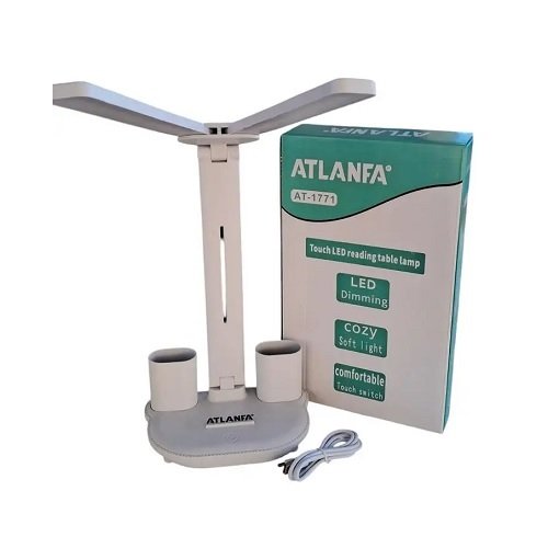 Лампа настільна акумуляторна №AT-1771 на 2-а плафони з сенсорним керуванням