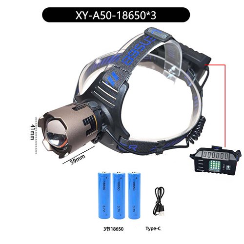 Ліхтарик налобний №A50-TG (3x18650)