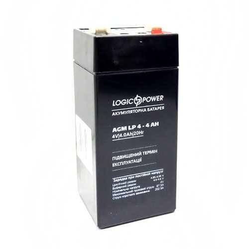 Акк LogicPower 4V / 4 A Розмір, мм (ДхШхВ): 45х45х100, шт<br> Артикул: 100555<br>