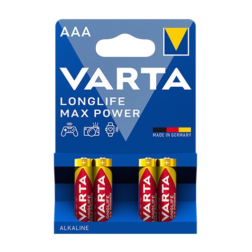 Батарейка VARTA Longlife MAX Power (Червона) LR03 (AAA) C4 (40) блист. (4734), шт<br> Артикул: 100791<br>