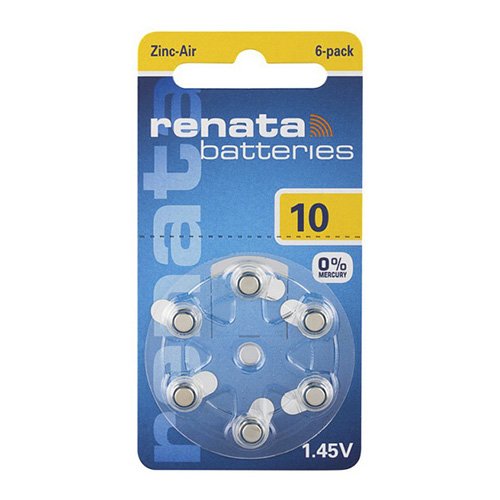 Батарейка Renata до слухових апаратів (ZincAir) ZA10/PR70/DA230 C6 блист., шт<br> Артикул: 100907<br>