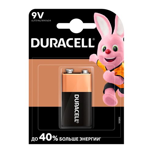 Батарейка Duracell 6LR61 (крона) C1 (10) блист., шт<br> Артикул: 101043<br>